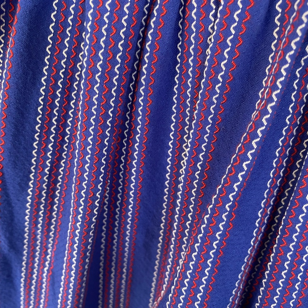 XiRENA Blue and Red Striped Blouse - Picture 5 of 6